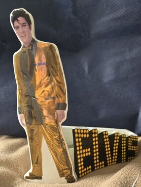 ELVIS PRESLEY  VANDOR Porcelain Goldlame Decol Photo Frame Small Chip See Pic